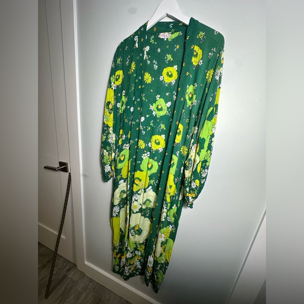 Free People Hidden Hills Floral Boho  Maxi Kimono Duster - Picture 14 of 15
